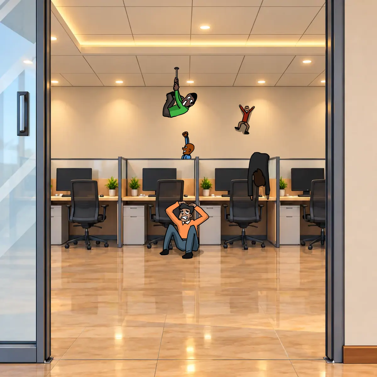 Les bureaux d'Orange sens dessus dessous
